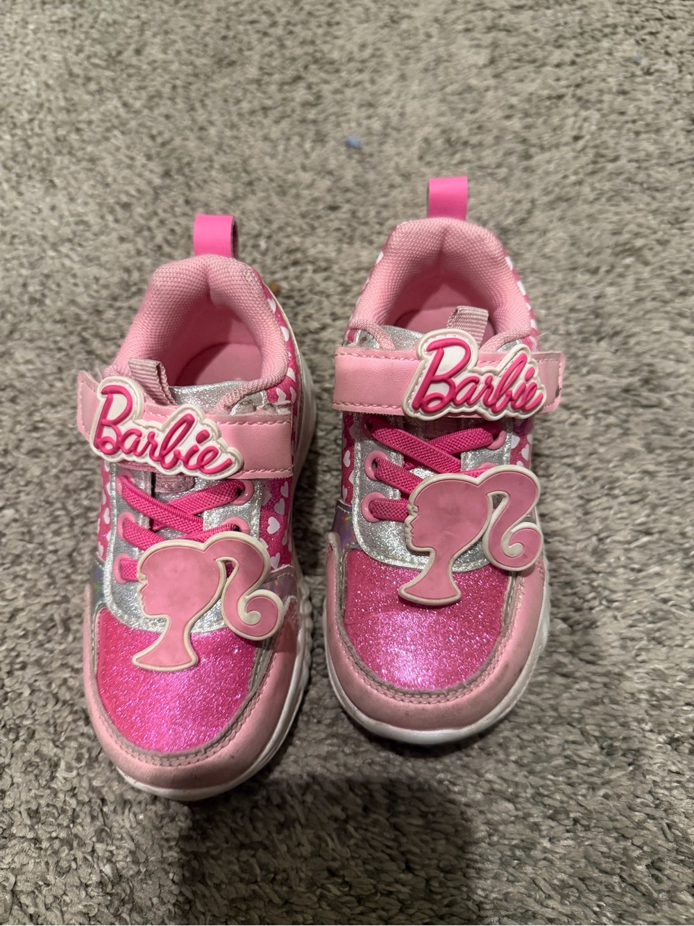 Barbie Toddler Girls' Pink Glitter Light-Up Sneakers
